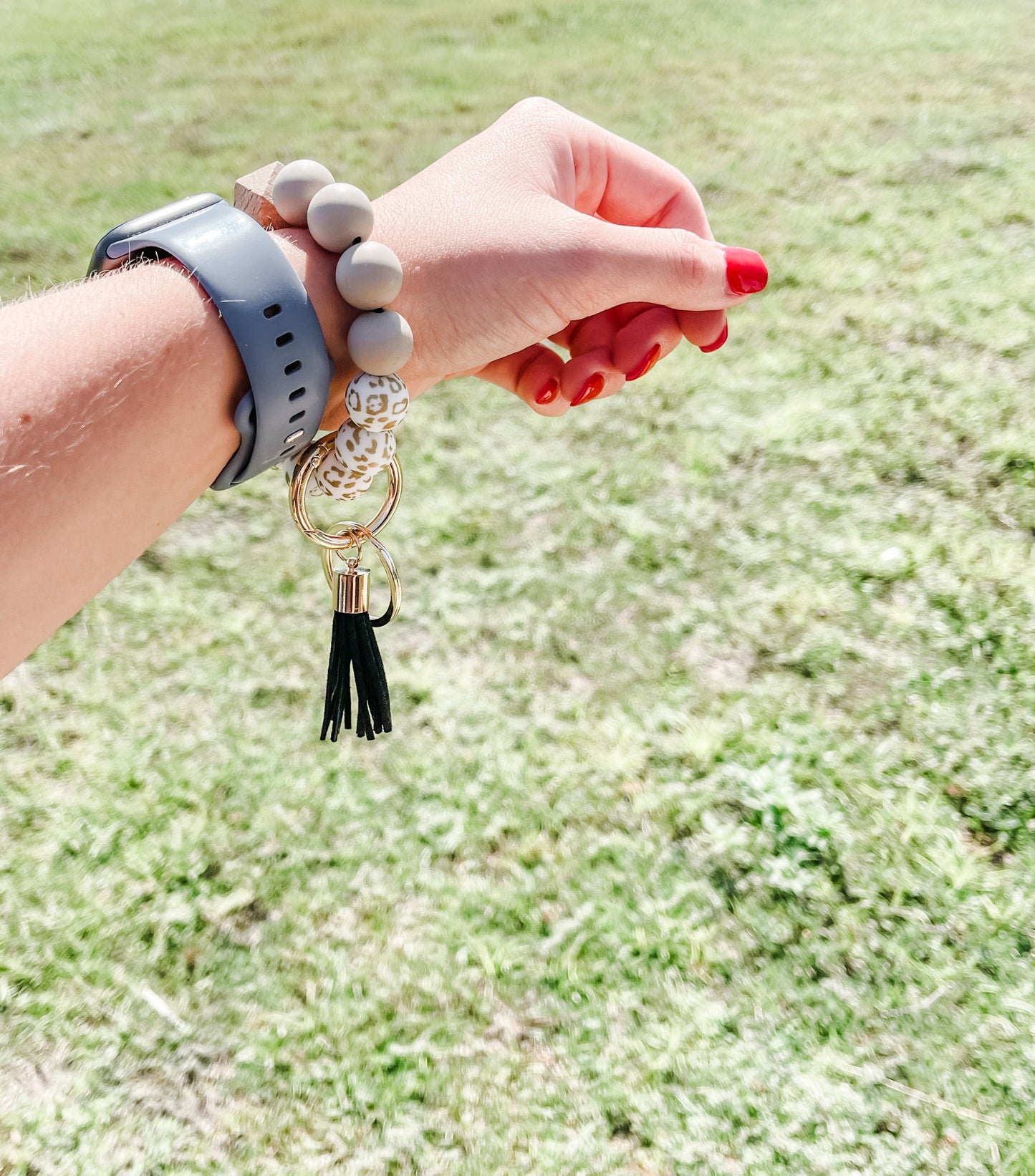 Silicone beaded keychain