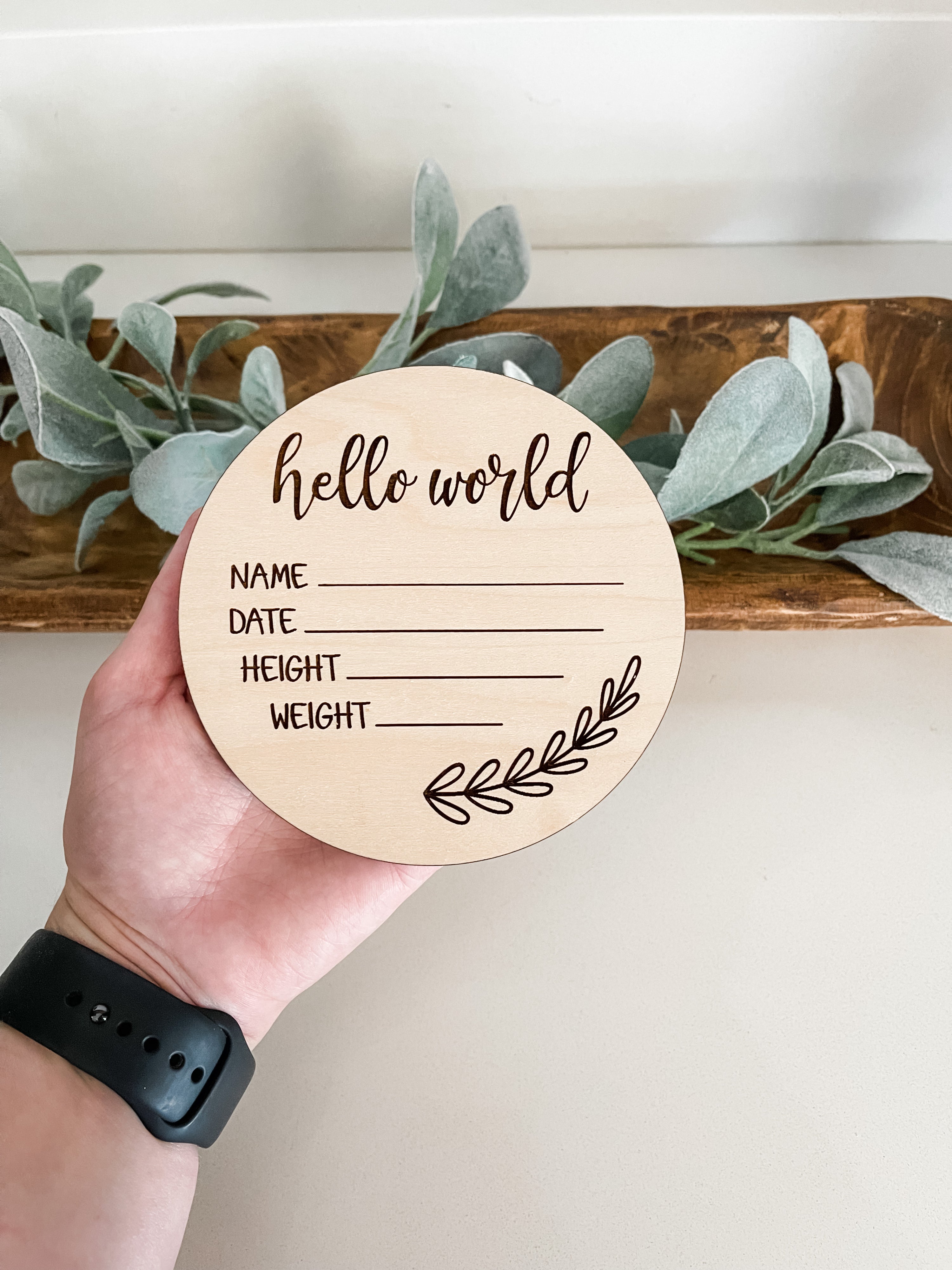 Birth announcement sign- wooden laser engraved 