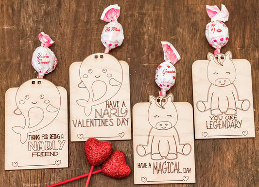 Lollipop Valentine cards - come with lollipop